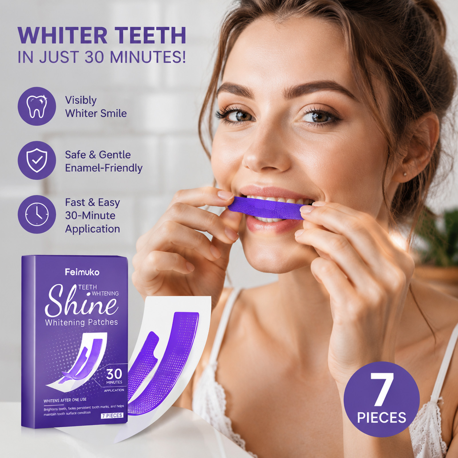 Teeth Whitening Strips - شرائط تبييض الأسنان لمدة 30 دقيقة
