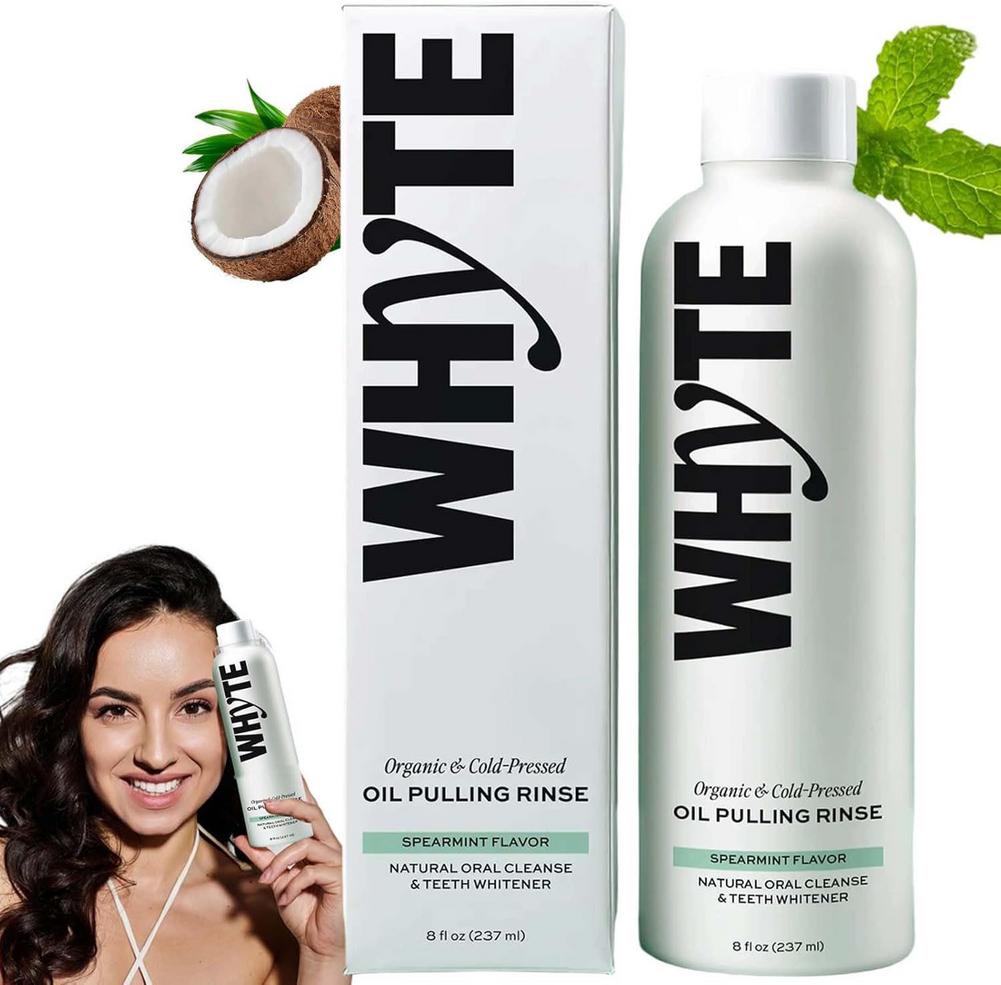 Teeth Whitening Oil Pulling - زيت فم عضوي من WHYTE بطعم