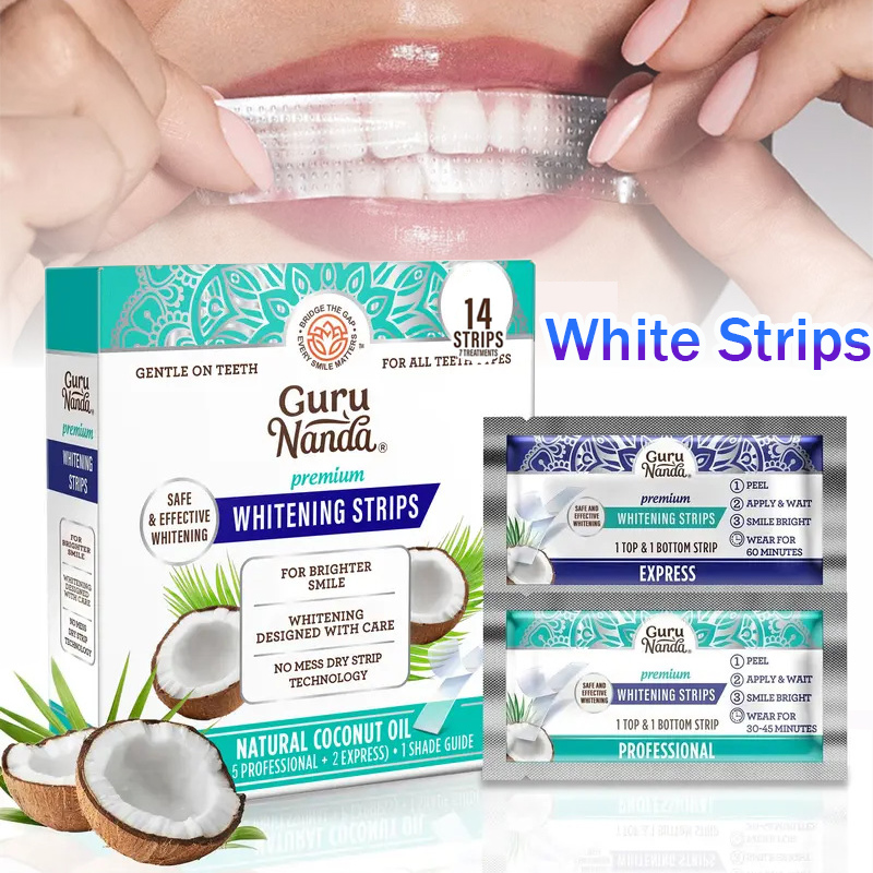 Coconut Oil Pull - 1/2/3 علب من شرائط تبييض الأسنان