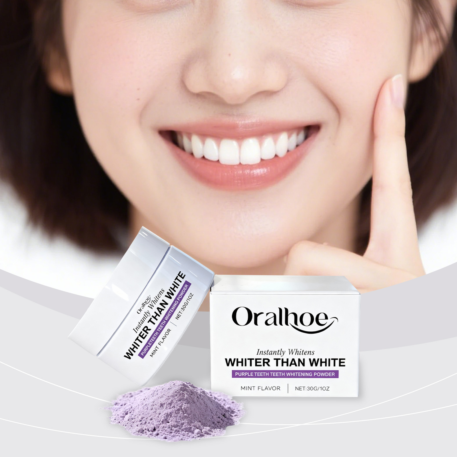 Teeth Whitening Xylitol - مسحوق أسنان إزالة البقع الأرجوانية من