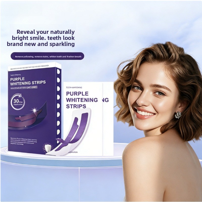 شرائط أسنان V34 البنفسجية المض - مراجعة Teeth Whitening Strips وسعره