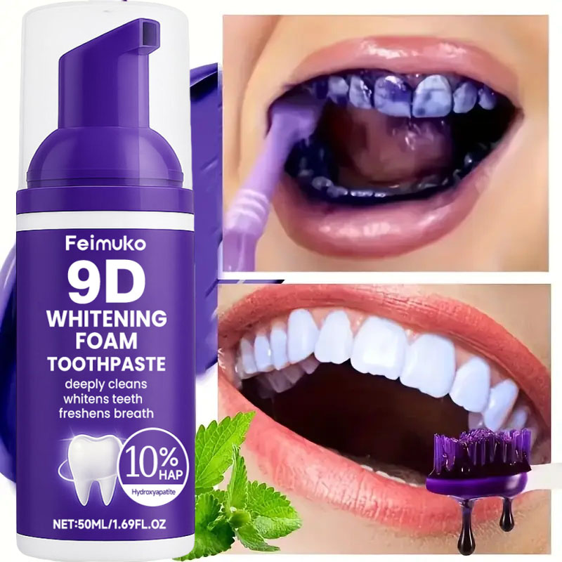 معجون أسنان 9D بنفسجي لتبييض ا - مراجعة Teeth Whitening Toothpaste وسعره