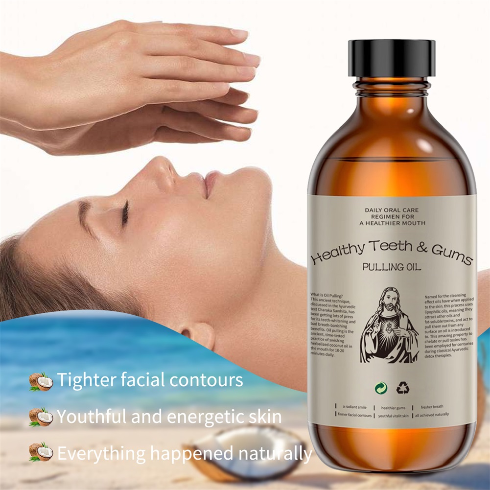 غسول الفم بزيت جوز الهند يبيض  - مراجعة Teeth Whitening Oil Pulling وسعره