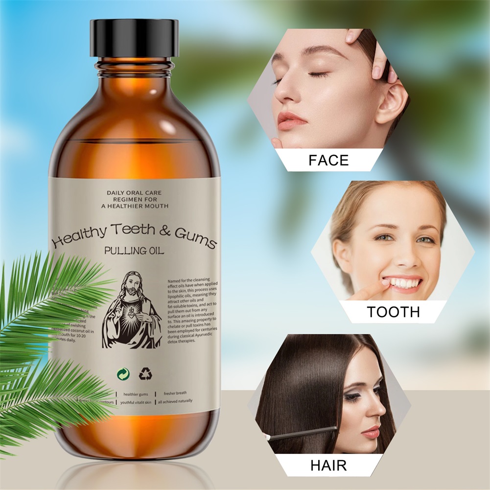 غسول الفم بزيت جوز الهند يبيض  - مراجعة Teeth Whitening Oil Pulling وسعره