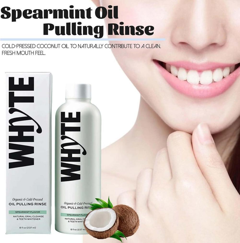 زيت فم عضوي من WHYTE بطعم النع - مراجعة Teeth Whitening Oil Pulling وسعره