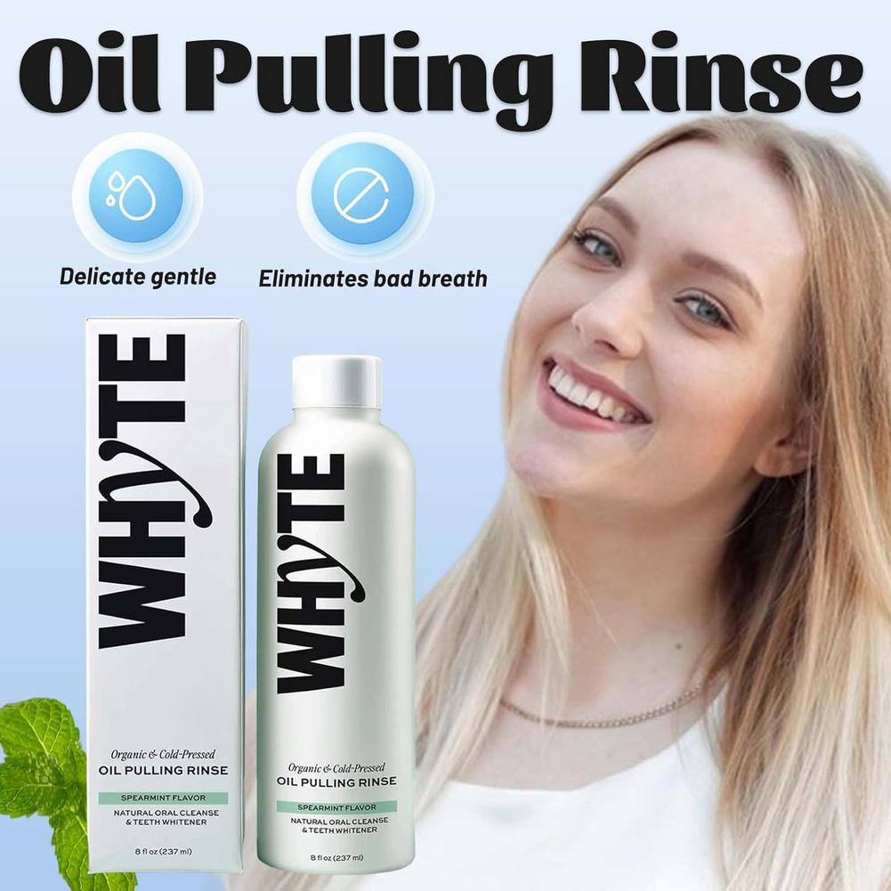 زيت فم عضوي من WHYTE بطعم النع - مراجعة Teeth Whitening Oil Pulling وسعره