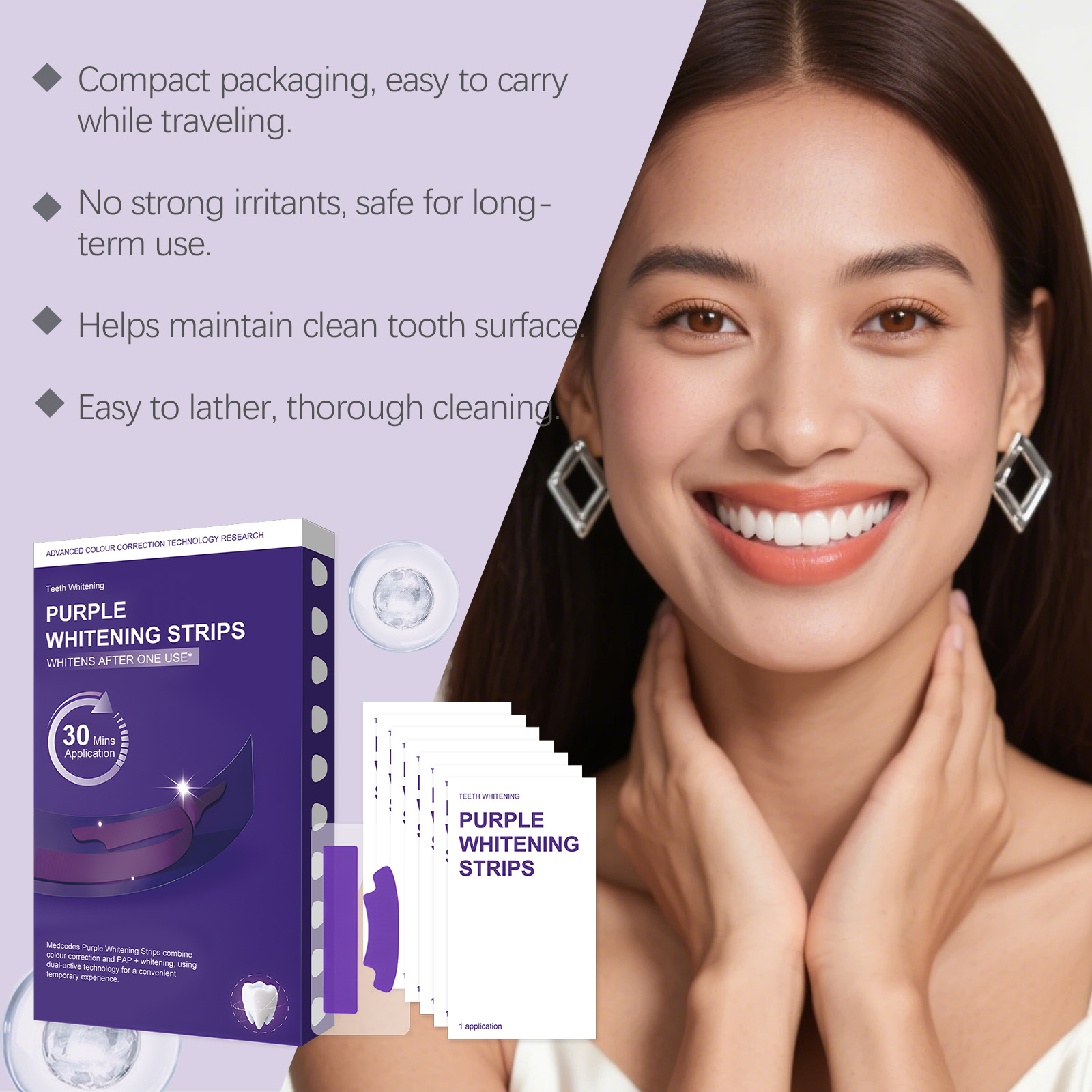 شرائط تبييض الأسنان باللون الأ - مراجعة Teeth Whitening Quick وسعره