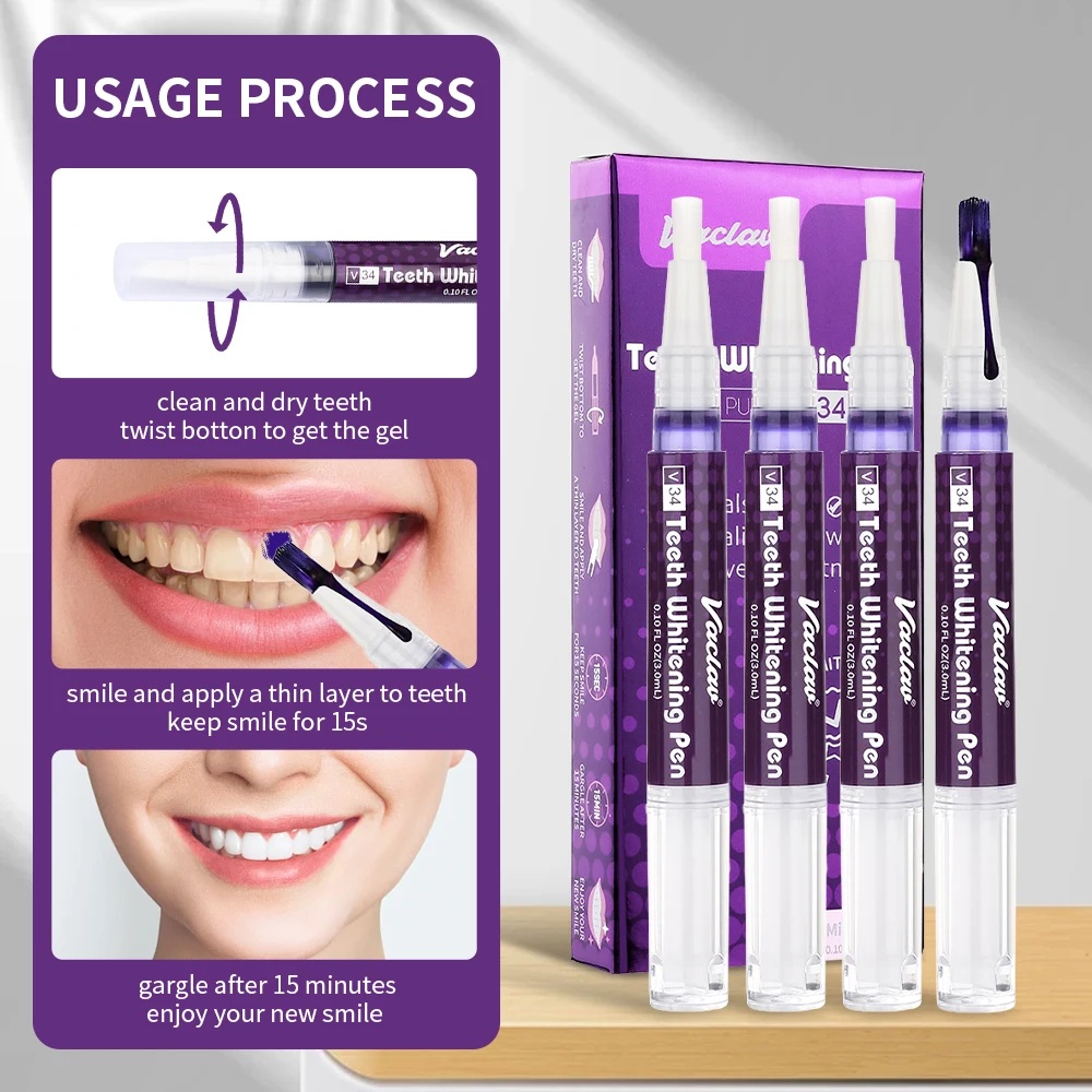 قلم جل تبييض الأسنان الأرجواني - مراجعة Teeth Whitening Essence وسعره